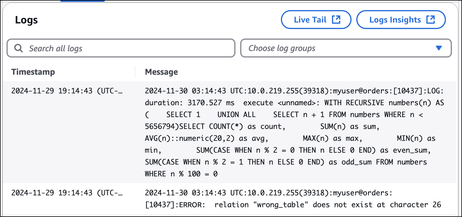 Datenbanktelemetrie im Datenbankinstanz-Dashboard