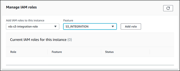 Hinzufügen der S3_INTEGRATION-Rolle