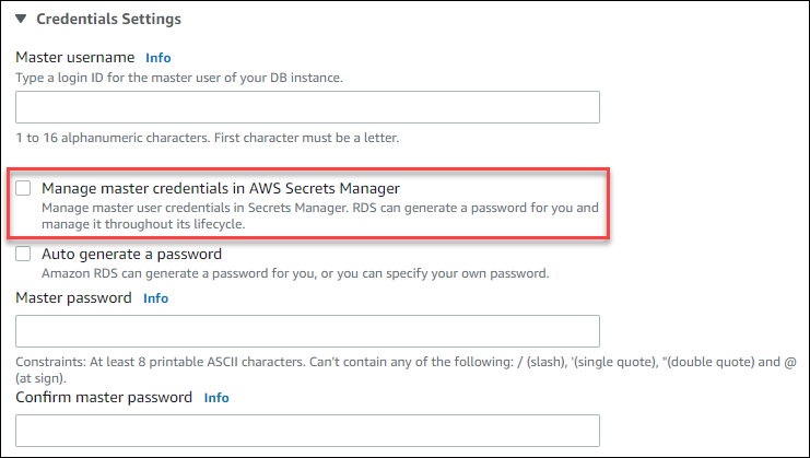 Hauptanmeldedaten verwalten in AWS Secrets Manager