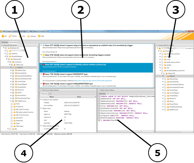 Das AWS SCT Projektfenster