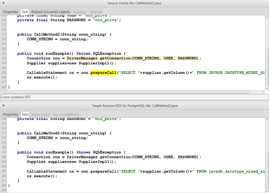 SQLCode zum Analysieren