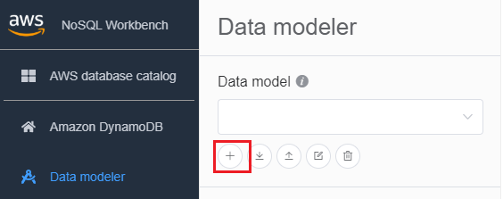 Screenshot der Konsole mit der Schaltfläche „Create data model (Datenmodell erstellen)“.