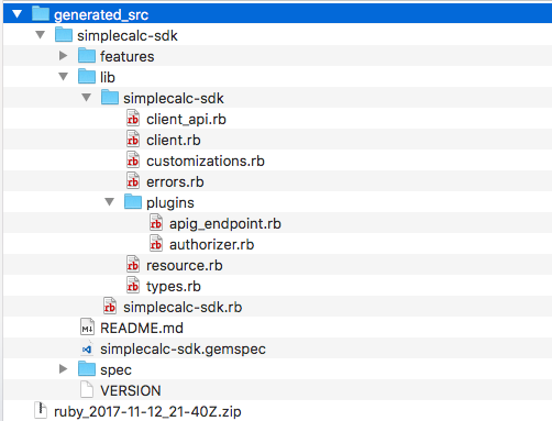 Entpacken Sie die heruntergeladene Ruby-SDK-Datei in einem Ruby-Modul
