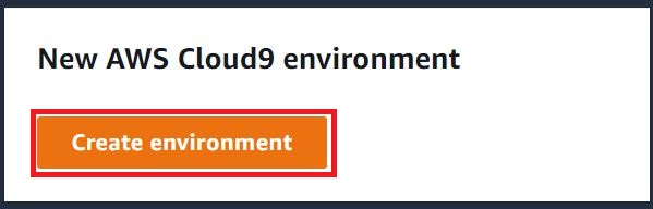 Auswählen der Schaltfläche „Create environment“ (Umgebung erstellen), wenn die Willkommensseite angezeigt wird