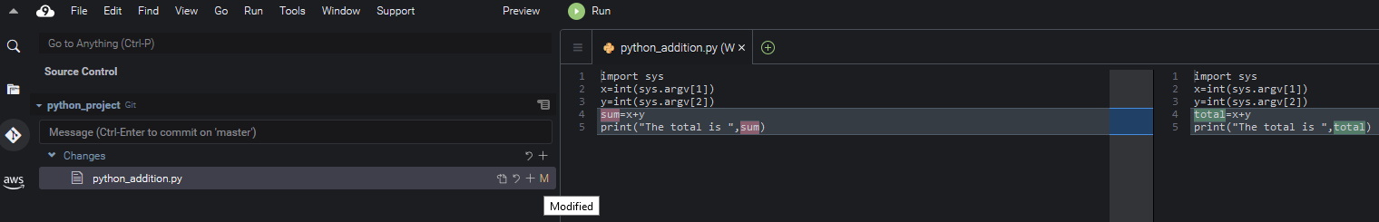 Differenzieren von versionierten Inhalten im Git-Repository