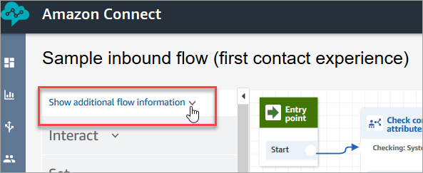 Ein Beispiel für einen Flow, der Abschnitt „Weitere Flowinformationen anzeigen“