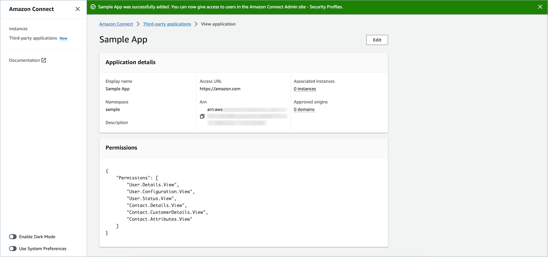 Erteilen von Berechtigungen für die Anwendung zur Workspace-Datenintegration