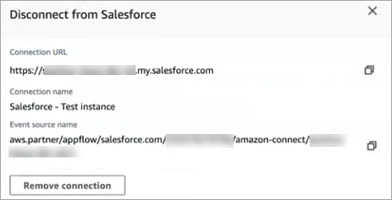 Die Seite „Verbindung zu Salesforce trennen“.