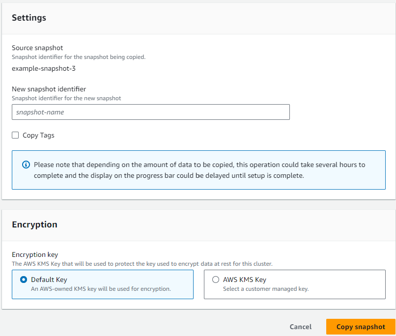 Diagramm: Elastic Cluster Copy-Snapshot