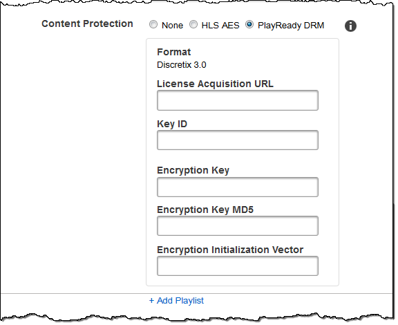 Screenshot zu Digital Rights Management für Wiedergabelisten.