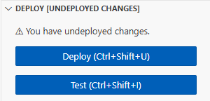 Schaltfläche „Bereitstellen“ im Code-Editor der Lambda-Konsole