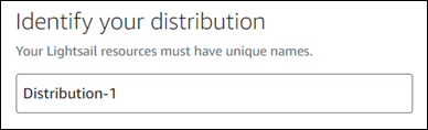 Das Namenseingabefeld für Ihre Distribution.