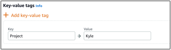 Key-Value-Tags in der Lightsail-Konsole.