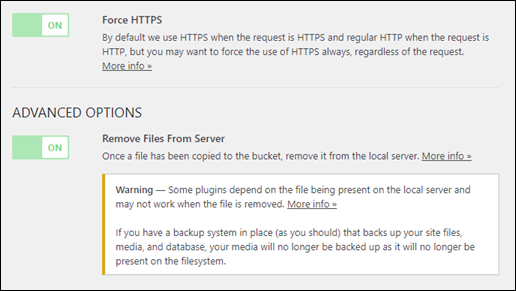 Seite „WP Offload Media”.