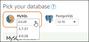 Wählen Sie in der Lightsail-Konsole eine Datenbank-Engine aus.