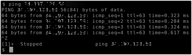 Erfolgreicher IPv4-Ping-Befehl.