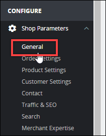 Allgemeine Parameter im PrestaShop Navigationsbereich