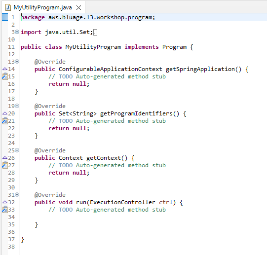 Eine neue Java-Programmklasse erstellen — Quelltext bearbeiten