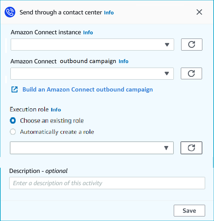 Ein Beispiel für die Einrichtung einer Amazon Connect Connect-Aktivität.