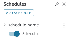 Schedule name toggle switch with "Scheduled" label indicating active status.