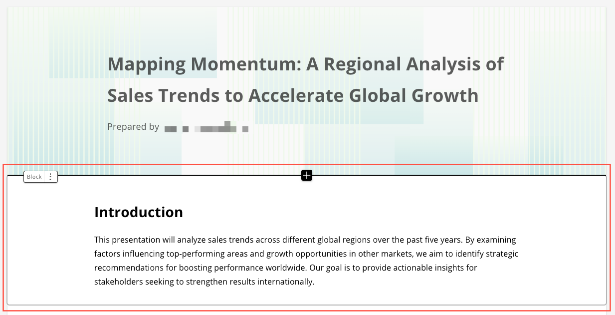 Introduction section of a presentation on global sales trends analysis.