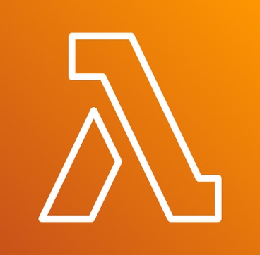 Lambda-Logo in Weiß auf orangefarbenem Hintergrund.