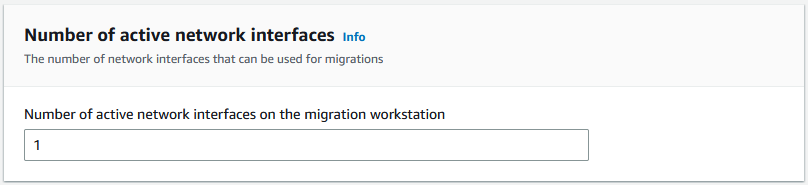 Anzahl der aktiven Netzwerkschnittstellen mit dem Standardwert 1.