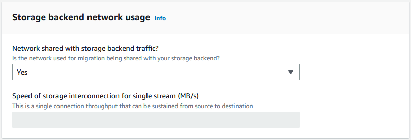 Speichergestützte Netzwerknutzung, wobei der Standardwert Ja angezeigt wird.