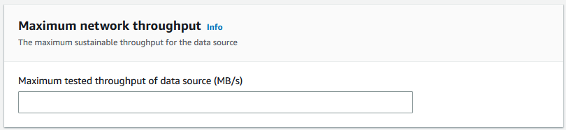 Maximaler Netzwerkdurchsatz, der standardmäßig leer ist.