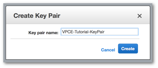 Das Fenster "Create Key Pair (Schlüsselpaar erstellen)".