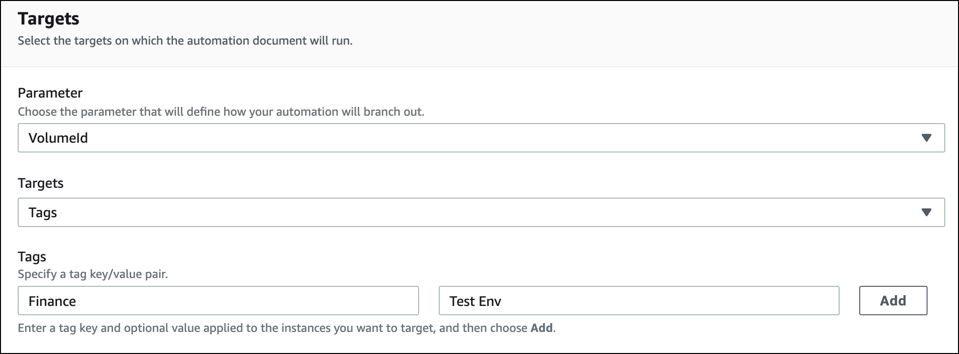 Verwenden eines Tags als Ziel für eine Systems-Manager-Automatisierung