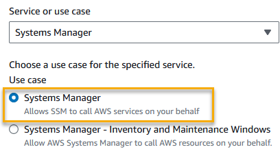 Systems Manager ist eine der Optionen für den Anwendungsfall.