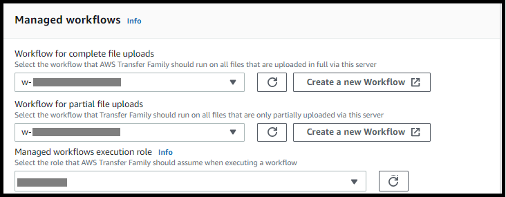 Der Konsolenbereich für verwaltete Workflows.