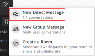 Die Option „Neue Direktnachricht“.