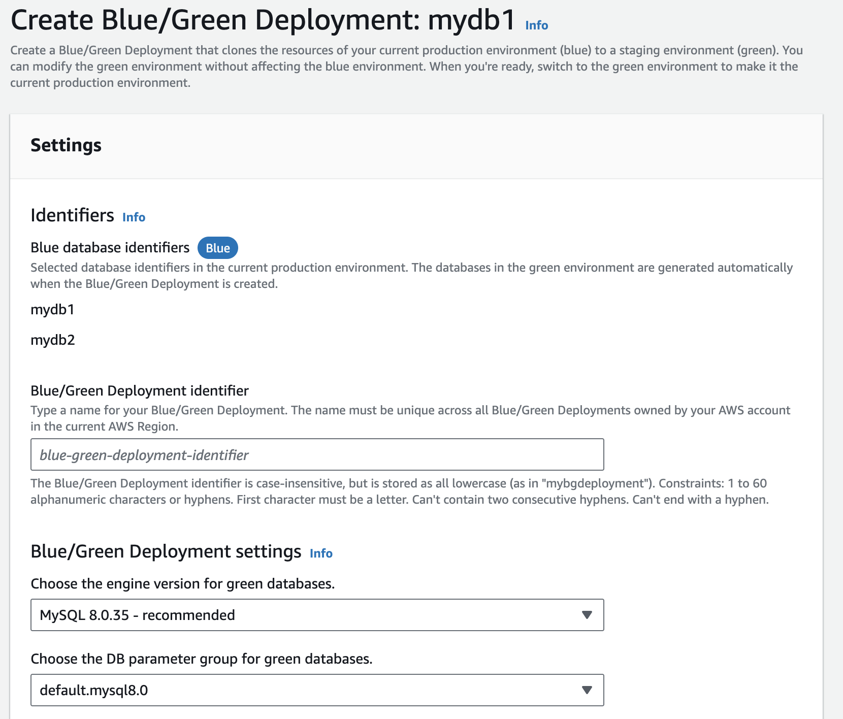 Crear una implementación azul/verde