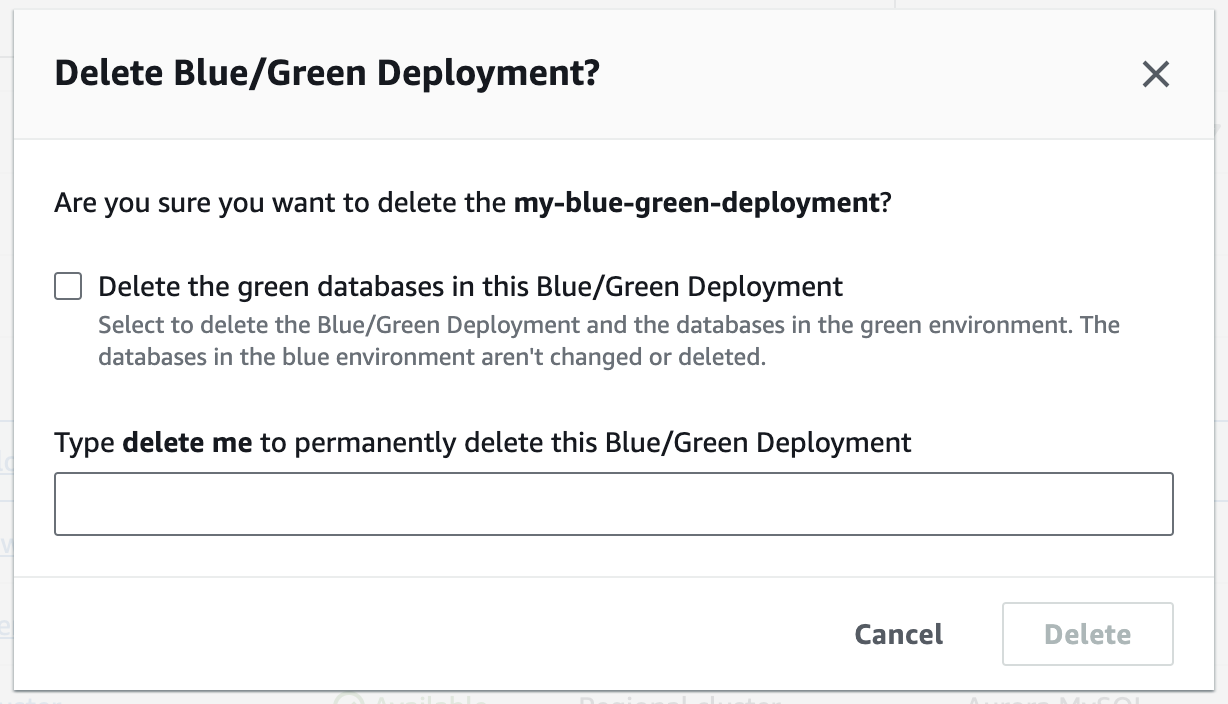 Eliminar una implementación azul/verde