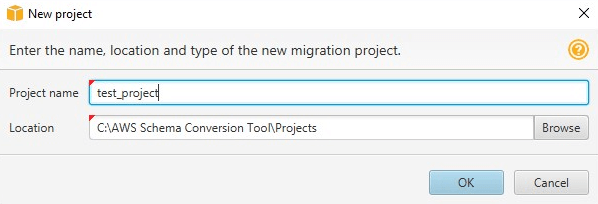 Cuadro de diálogo Proyecto nuevo