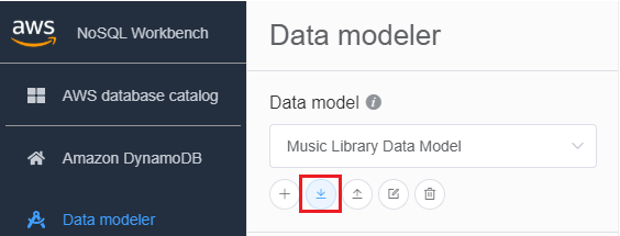 Captura de pantalla de la consola donde se muestra el botón de importación de modelo de datos.