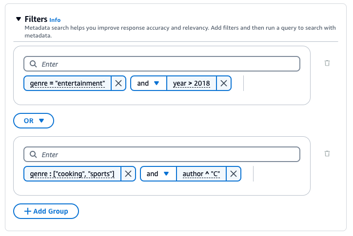 Ejemplo de configuración de filtro.