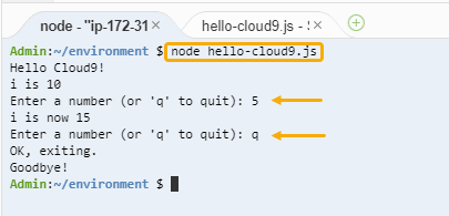 Ejecución de código en una ventana de configuración de ejecución.