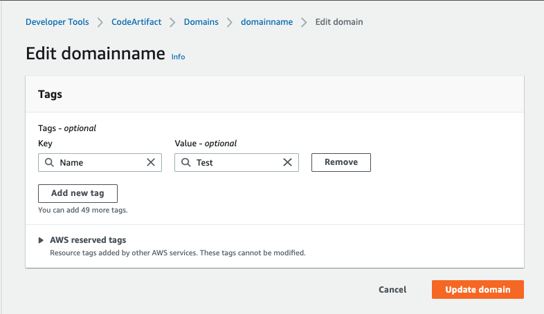 La configuración del dominio.