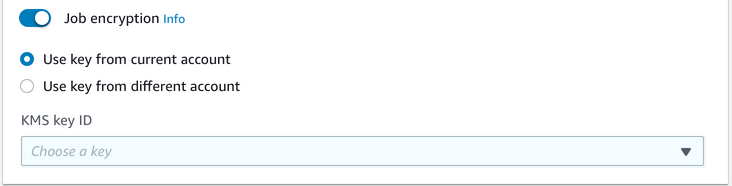 Cifrado de KMS Job en el AWS Management Console