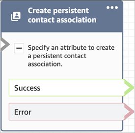 Un bloque Crear asociación de contactos persistentes configurado.