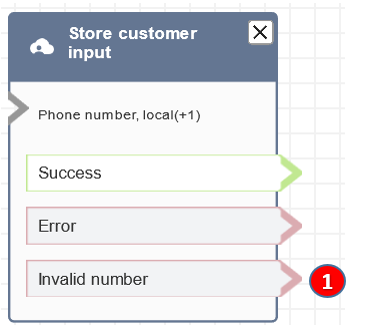 Un bloque Almacenar la entrada del cliente configurado.