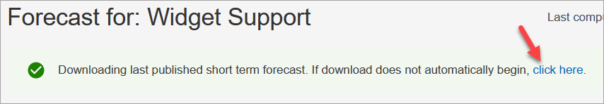 La página de previsiones, el enlace haga clic aquí para iniciar la descarga.