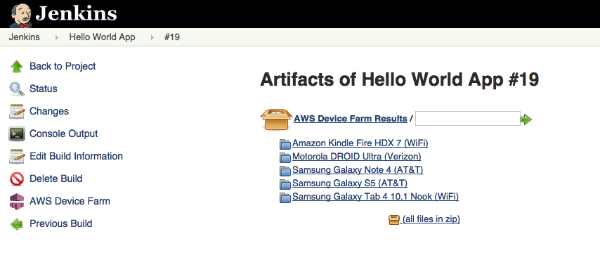 Integración con artefactos de pruebas de Jenkins CI