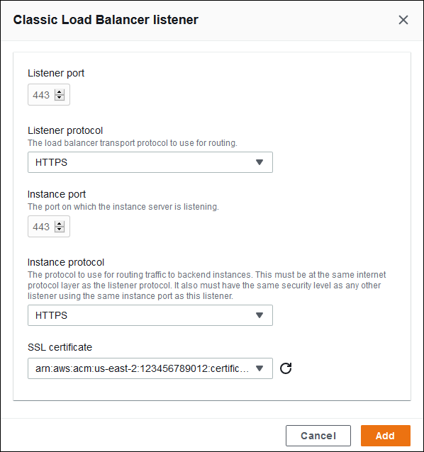 Configuración del balanceador de carga clásico: adición de un agente de escucha seguro