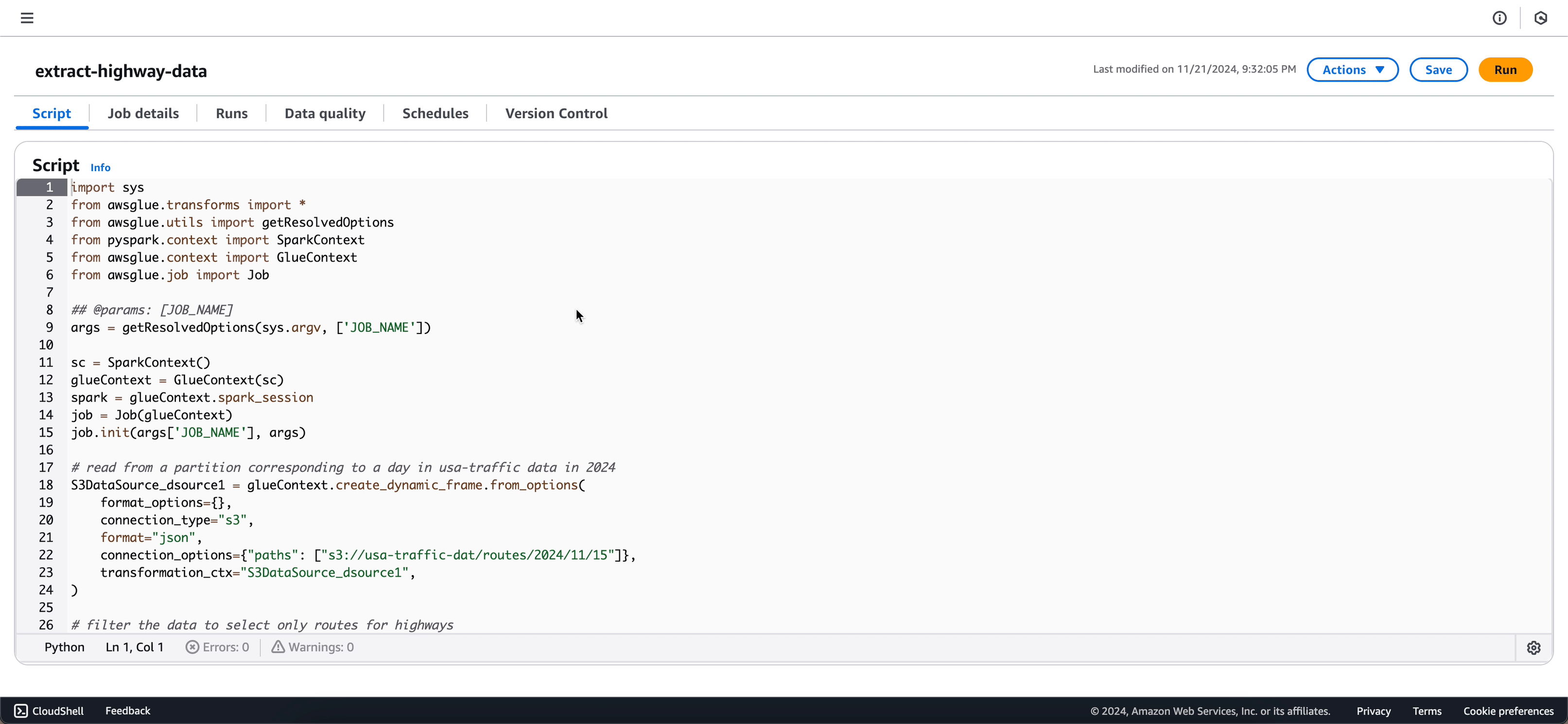 El GIF muestra una implementación integral de una ejecución con errores y la característica de resolución de problemas con la IA en ejecución.