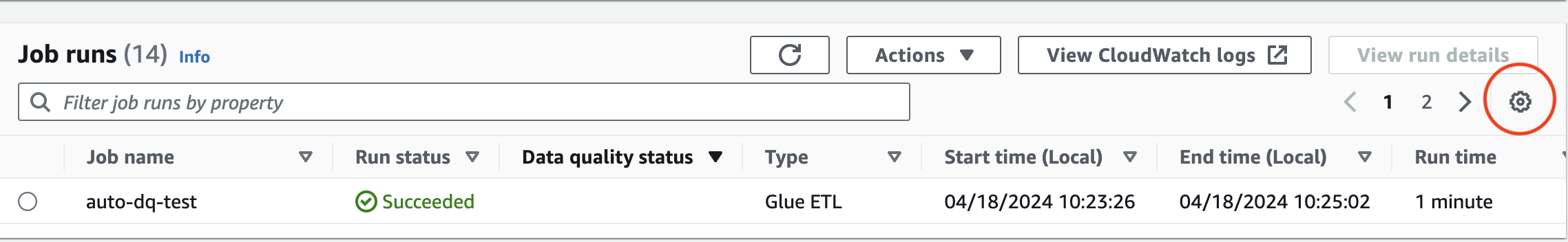 Especificación de un periodo de mantenimiento en AWS Glue Studio