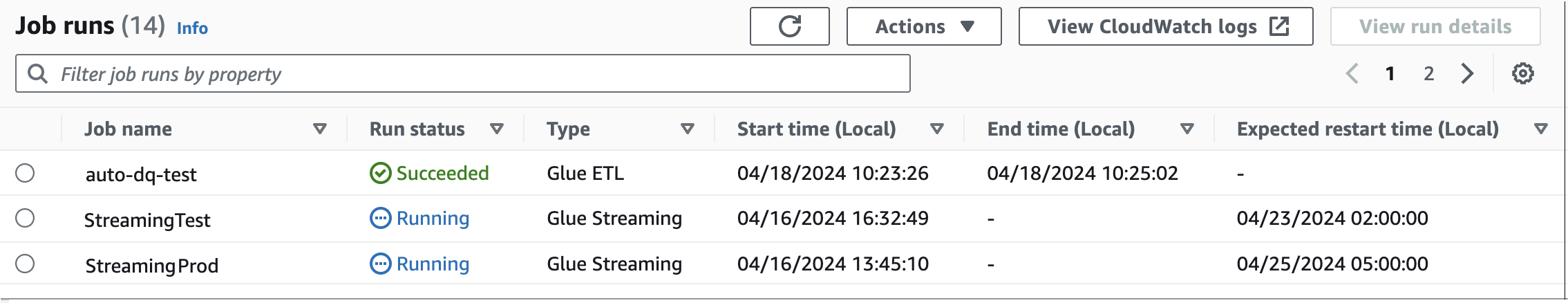 Especificación de un periodo de mantenimiento en AWS Glue Studio